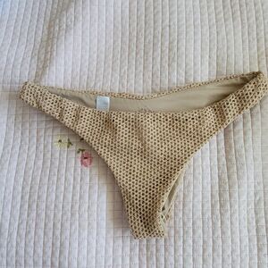 Live Life Beige Crochet Bikini Bottom Size SMALL